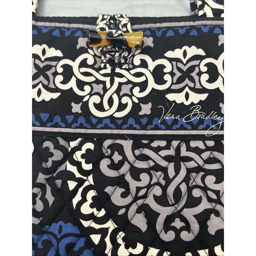 Vera Bradley Canteberry Colbalt Blue Quilted Tote Bag Medium Purse - Picture 3 of 11